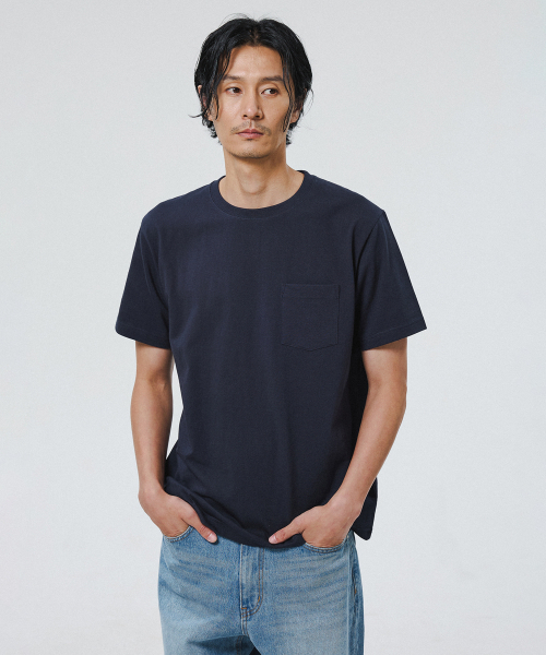 SHIRTER(シャーター)の「FINE COTTON STANDARD FIT T-SHIRT (NAVY)(Tシャツ/カットソー・メンズ・その他・SMALL/MEDIUM/LARGE)」の5枚目の写真