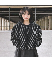 DAMISH（ダミシュ）の「ポルカドットフリースフードジップアップ_ブラック（その他アウター）」