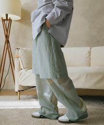 MALEN（マレン）の「ユニセックスシースルーレイヤードパンツミント（その他パンツ）」