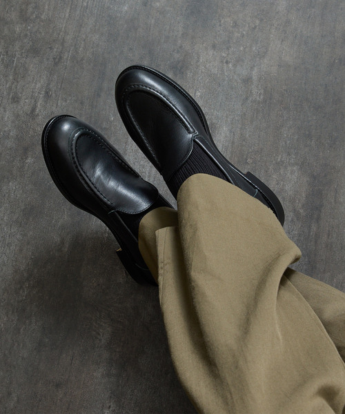 PADRONE(パドローネ)の「PADRONE パドローネ / MOCCASIN SLIP-ON オイルレザーヴァンプローファー モカシンスリッポンシューズ / PU8759-2015(ローファー・メンズ・ブラック/キャメル/ベージュ・40/41/42/43)」の10枚目の写真