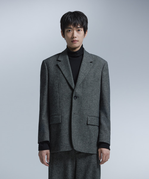 NONBLANK(ノンブランク)の「ウールブレンドツイルオーバーフィットジャケット_SAND BLACK(テーラードジャケット・メンズ・ブラック・MEDIUM/LARGE/X-LARGE)」の11枚目の写真
