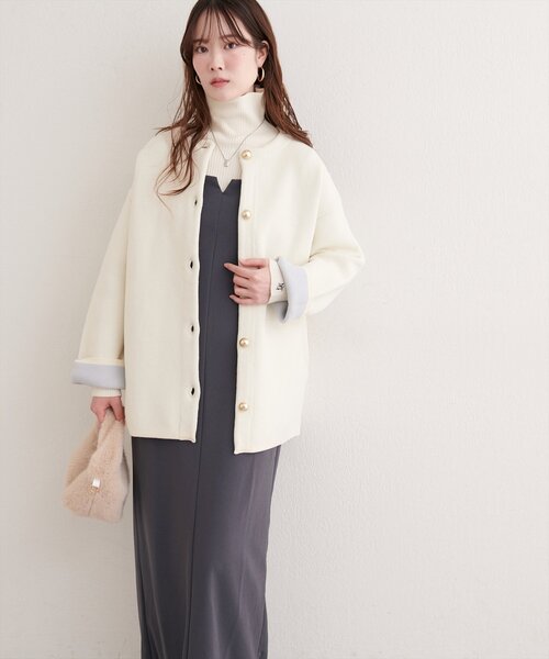 natural couture（ナチュラルクチュール）の「カットジョーゼットナローキャミワンピース（ワンピース・レディース・グレイッシュベージュ/ブラック/グレー/ドット/その他1・FREE）」の12枚目の写真