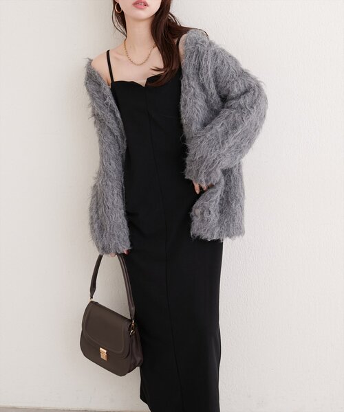 natural couture（ナチュラルクチュール）の「カットジョーゼットナローキャミワンピース（ワンピース・レディース・グレイッシュベージュ/ブラック/グレー/ドット/その他1・FREE）」の17枚目の写真