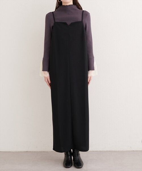 natural couture（ナチュラルクチュール）の「カットジョーゼットナローキャミワンピース（ワンピース・レディース・グレイッシュベージュ/ブラック/グレー/ドット/その他1・FREE）」の20枚目の写真