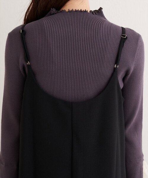 natural couture(ナチュラルクチュール)の「カットジョーゼットナローキャミワンピース(ワンピース・レディース・グレイッシュベージュ/ブラック/グレー/ドット/その他1・FREE)」の14枚目の写真