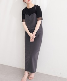 セール】〈canami〉配色ステッチラッフル袖ワンピース（ワンピース