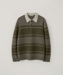 BLANKROOM（ブランクルーム）の「ブロックストライプニット_オリーブ（ニット/セーター）」