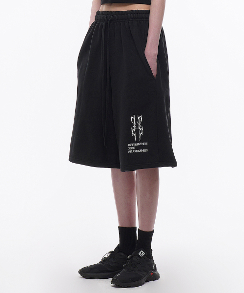 サンダーレーベル プリント ハーフパンツ ブラック 2025年最新】JIL