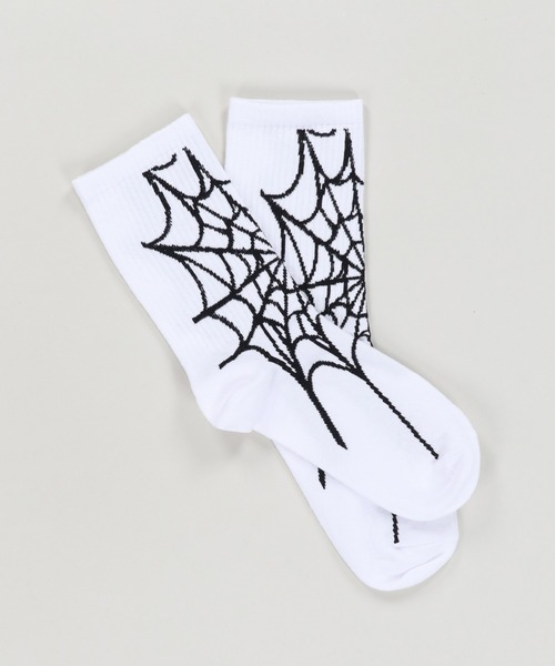 SPINNS（スピンズ）の「クルーソックス/スパイダー（ソックス/靴下・メンズ・ホワイト/ブラック・ONESIZE）」の5枚目の写真
