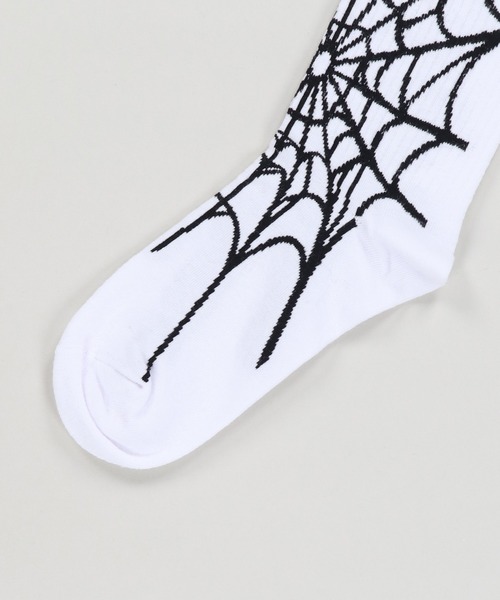 SPINNS（スピンズ）の「クルーソックス/スパイダー（ソックス/靴下・メンズ・ホワイト/ブラック・ONESIZE）」の3枚目の写真