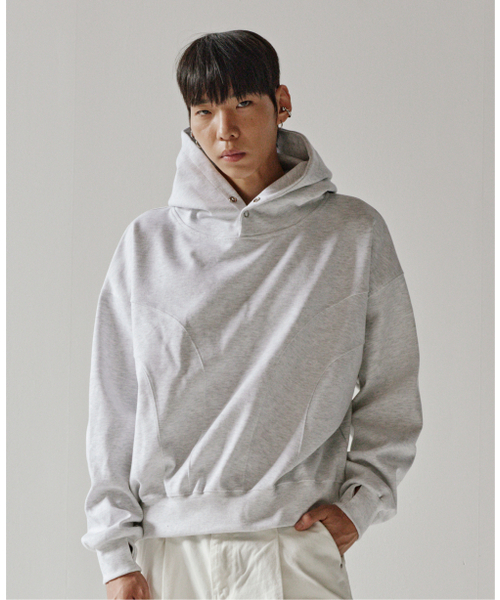 THESTORI(ザ・ストリ)の「セクションクロップフードパーカー (ホワイトメランジ)(パーカー・メンズ・その他・1(M)/2(L))」の2枚目の写真