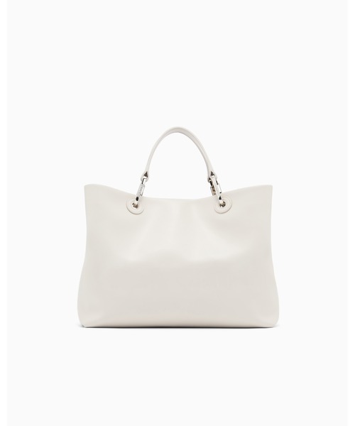 EMPORIO ARMANI(エンポリオアルマーニ)の「【エンポリオ アルマーニ】MyEA ミディアムショッパー ナッパレザー ゼブラストライプロゴ(トートバッグ・レディース・ベージュ系その他・FREE)」の3枚目の写真