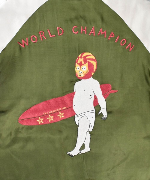TMT(ティーエムティー)の「【TMT/ティーエムティー】SOUVENIR JACKET WORLD CHAMPION(ブルゾン・メンズ・カーキ/ピンク・MEDIUM/X-LARGE)」の14枚目の写真