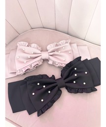 Ank Rouge（アンクルージュ）の「サテンのおリボンヘッドドレス（バレッタ/ヘアクリップ）」