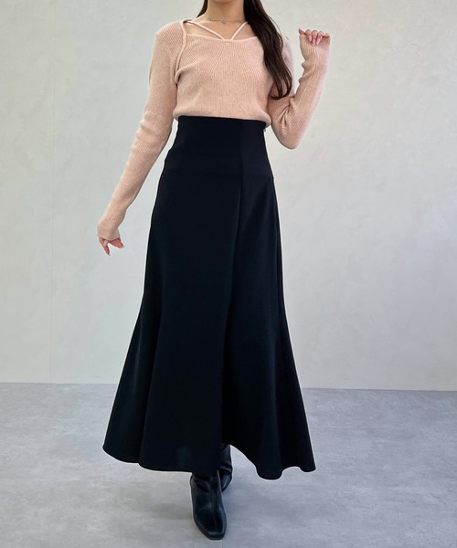MISCH MASCH（ミッシュマッシュ）の「一部店舗限定 華奢ストラップリブニットトップス（ニット/セーター・レディース・ピンク/ブラック・ﾌﾘ-）」の17枚目の写真