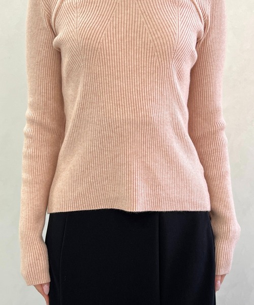 MISCH MASCH（ミッシュマッシュ）の「一部店舗限定 華奢ストラップリブニットトップス（ニット/セーター・レディース・ピンク/ブラック・ﾌﾘ-）」の12枚目の写真