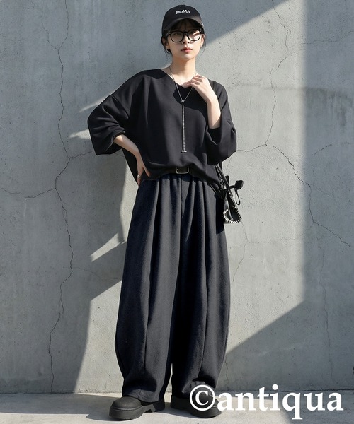 antiqua(アンティカ)の「コクーンパンツ(その他パンツ・レディース・ブラック/チャコールグレー・ONESIZE)」の9枚目の写真