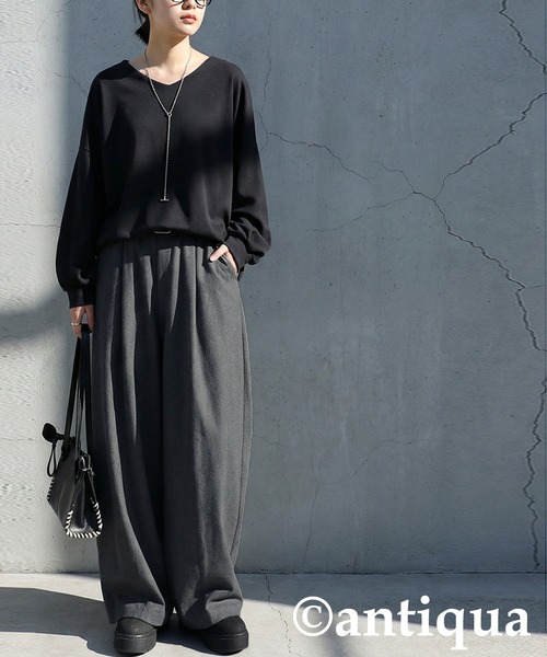 antiqua(アンティカ)の「コクーンパンツ(その他パンツ・レディース・ブラック/チャコールグレー・ONESIZE)」の12枚目の写真