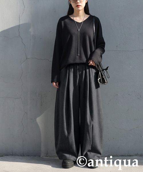 antiqua(アンティカ)の「コクーンパンツ(その他パンツ・レディース・ブラック/チャコールグレー・ONESIZE)」の13枚目の写真