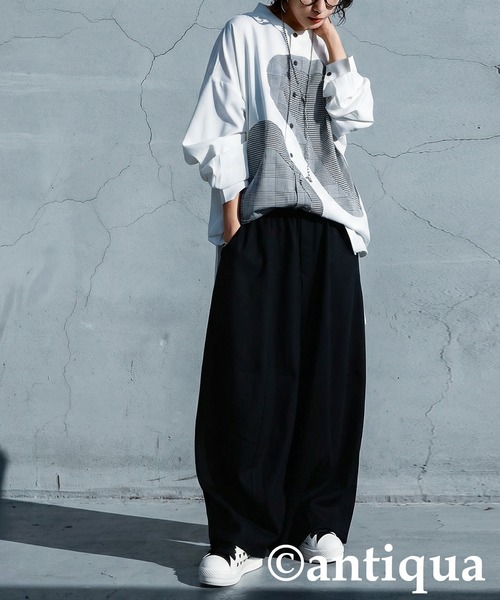 antiqua(アンティカ)の「コクーンパンツ(その他パンツ・レディース・ブラック/チャコールグレー・ONESIZE)」の15枚目の写真