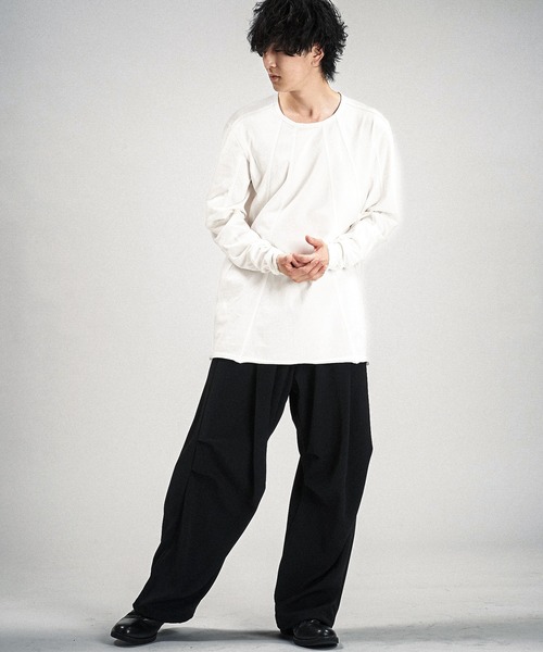 NO ID.(ノーアイディ)の「【NO ID.】Multi Seam Crew Neck Pullover / マルチ シーム クルーネック プルオーバー(Tシャツ/カットソー・メンズ・グレー/ブラック/ホワイト・ONE SIZE)」の5枚目の写真