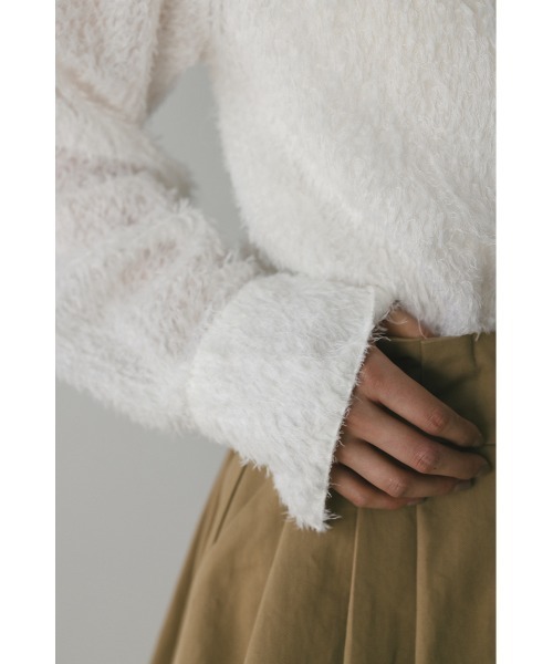 STYLEMIXER(スタイルミキサー)の「フリンジフェザーシャツ(シャツ/ブラウス・レディース・パープル/ホワイト/ブラック・FREE)」の4枚目の写真