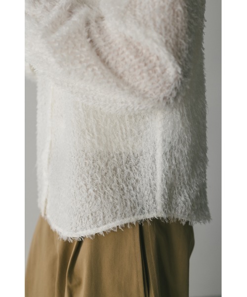 STYLEMIXER(スタイルミキサー)の「フリンジフェザーシャツ(シャツ/ブラウス・レディース・パープル/ホワイト/ブラック・FREE)」の6枚目の写真