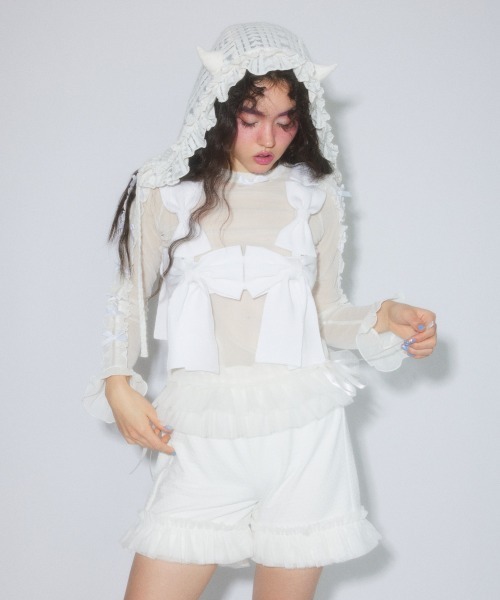 Candy Stripper(キャンディストリッパー)の「TULLE FRILL ショーツ(その他パンツ・レディース・ピンク/オフホワイト/ブラック・FREE)」の5枚目の写真