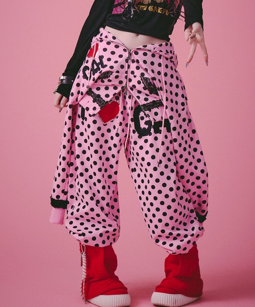 セール】GALFY（ガルフィー）ポップポップI LOVE GALスウェパン/ドット