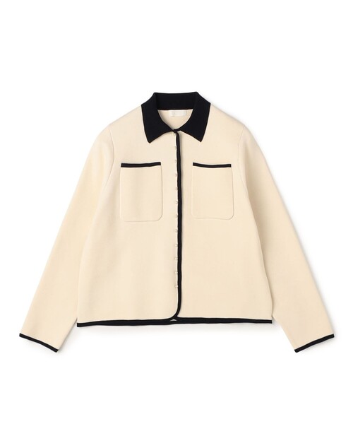 WEB先行予約】パールコンビ シャツカーディガン（ニット/セーター