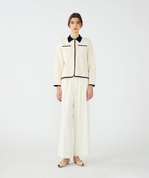 BALLSEY（ボールジィ）の「パールコンビ シャツカーディガン（ニット/セーター・レディース・ネイビー/ホワイト・S）」の3枚目の写真