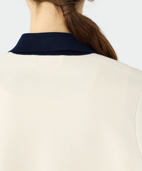 BALLSEY（ボールジィ）の「パールコンビ シャツカーディガン（ニット/セーター・レディース・ネイビー/ホワイト・S）」の9枚目の写真