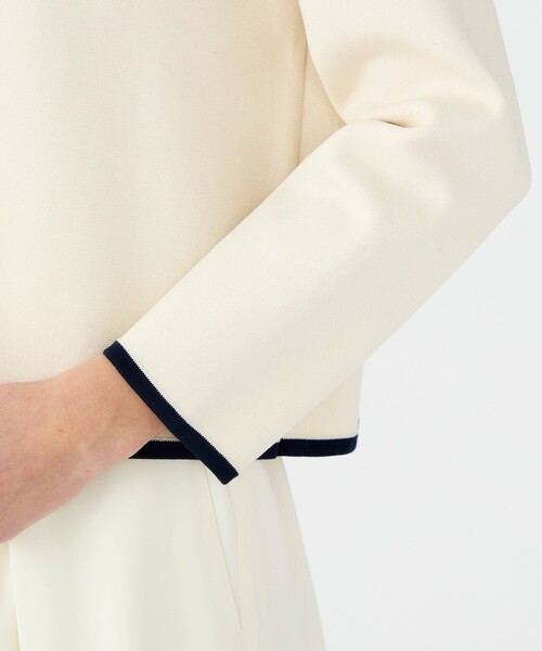 BALLSEY（ボールジィ）の「パールコンビ シャツカーディガン（ニット/セーター・レディース・ネイビー/ホワイト・S）」の10枚目の写真