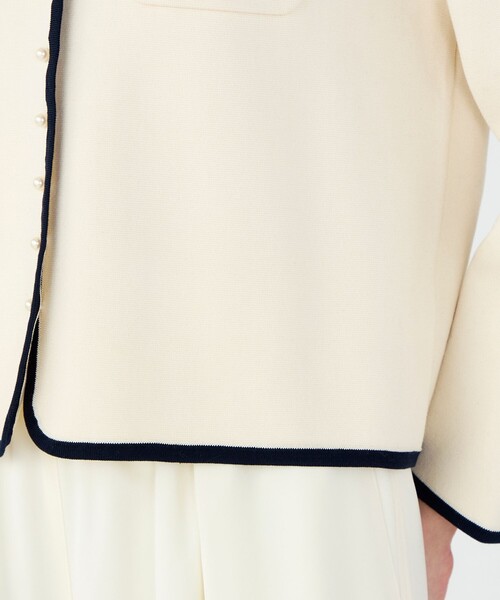 BALLSEY（ボールジィ）の「パールコンビ シャツカーディガン（ニット/セーター・レディース・ネイビー/ホワイト・S）」の12枚目の写真