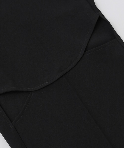 X-girl（エックスガール）の「CURVED CUT PANELED PANTS（スラックス・レディース・グレー/ブラック・S/M）」の11枚目の写真