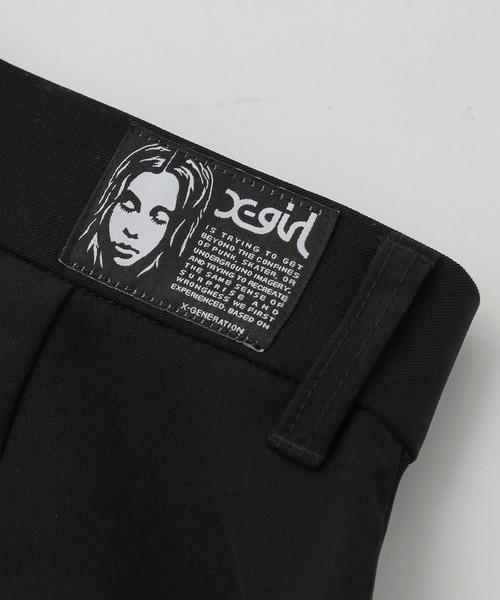 X-girl（エックスガール）の「CURVED CUT PANELED PANTS（スラックス・レディース・グレー/ブラック・S/M）」の13枚目の写真