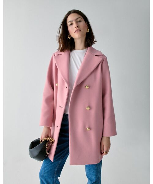 kate spade new york（ケイトスペード ニューヨーク）の「ダブル ブレステッド コート（その他アウター・レディース・ピンク・SMALL/MEDIUM/X-SMALL）」の2枚目の写真