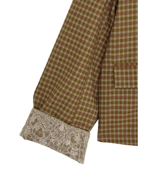 Ameri（アメリ）の「OVER WIDE SHOULDER JACKET（テーラードジャケット・レディース・ベージュ/ネイビー・FREE）」の22枚目の写真