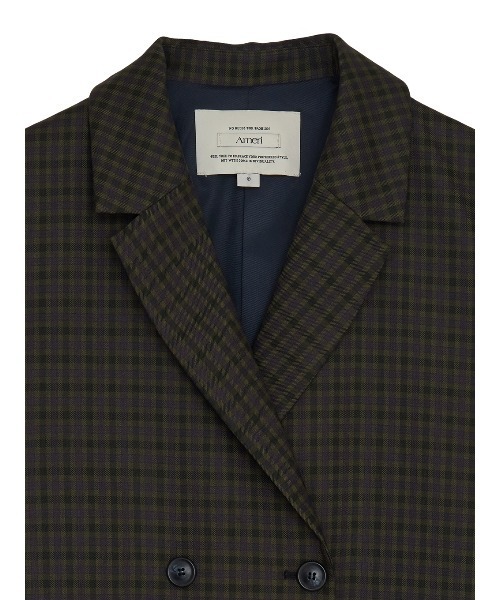 Ameri（アメリ）の「OVER WIDE SHOULDER JACKET（テーラードジャケット・レディース・ベージュ/ネイビー・FREE）」の16枚目の写真