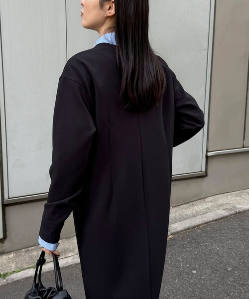 fredy emue（フレディエミュ）の「ジョーゼットベルト付きワンピース（ワンピース・レディース・ブラック/チャコールグレー・38/36）」の9枚目の写真