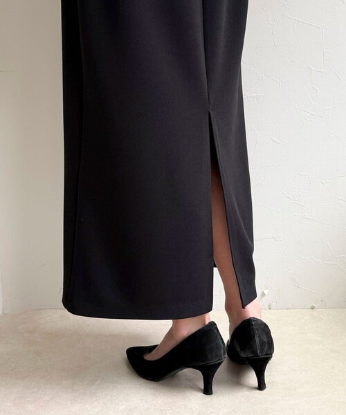 fredy emue（フレディエミュ）の「ジョーゼットベルト付きワンピース（ワンピース・レディース・ブラック/チャコールグレー・38/36）」の14枚目の写真