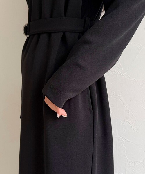 fredy emue（フレディエミュ）の「ジョーゼットベルト付きワンピース（ワンピース・レディース・ブラック/チャコールグレー・38/36）」の19枚目の写真