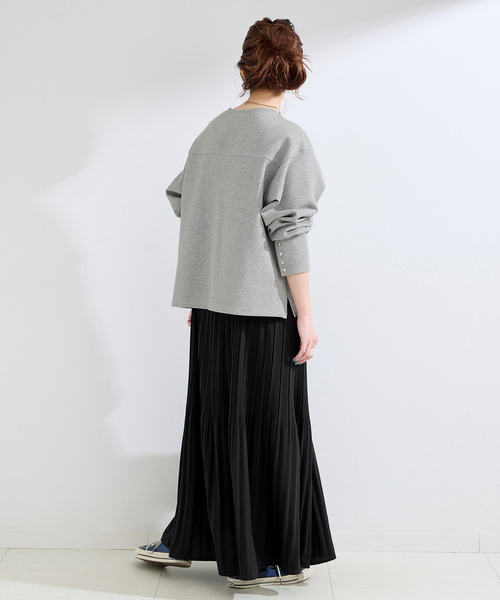 B.C STOCK(ベーセーストック)の「《2点セット》ダンボールプルオーバー/キャミワンピースセット(ワンピース・レディース・ホワイト/チャコールグレー・FREE)」の5枚目の写真