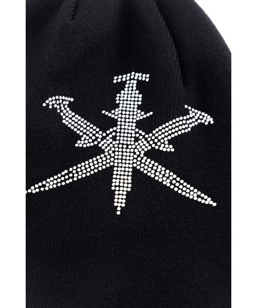 UNKNOWN LONDON（アンノウン・ロンドン）の「ビーニー｜Dagger Cross Rhinestone Beanie｜Unknown London（ニットキャップ/ビーニー・メンズ・ブラック・FREE）」の3枚目の写真