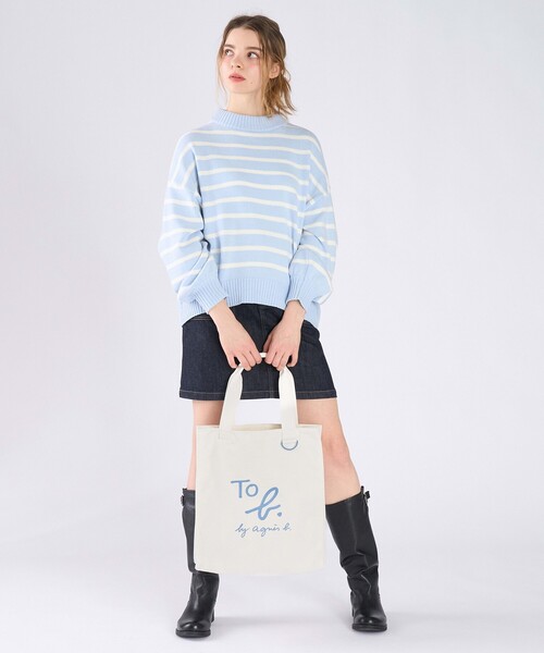 To b. by agnes b.(トゥービーバイアニエスベー)の「コットン ロゴ トートバッグ(トートバッグ・レディース・ホワイト系その他・FREE)」の3枚目の写真