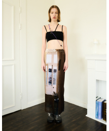 SEEN（シーン）の「VELVET PRINTING LONG SKIRT (Mix)（スカート）」