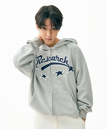 FDR（エフディーアール）の「Star Logo Applique Hood Zip-Up M.Gray（パーカー）」