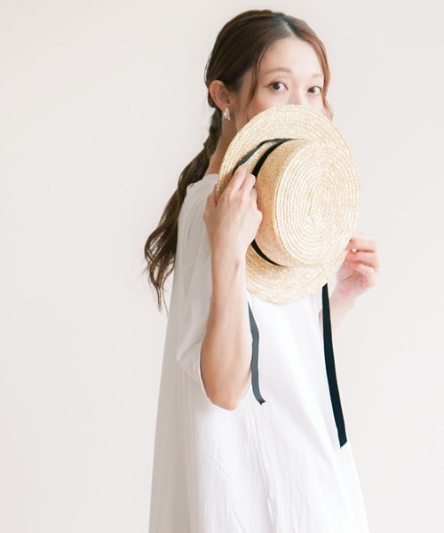 SOLAMONAT(ソラモナ)の「サラリト天竺 五分袖マキシワンピース(ワンピース・レディース・ホワイト/ブラック・S/L/M)」の3枚目の写真