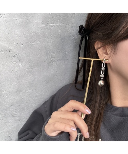 tone(トーン)の「【musk】インパクトチェーンのピアス(MA)(ピアス(両耳用)・レディース・シルバー・FREE)」の3枚目の写真