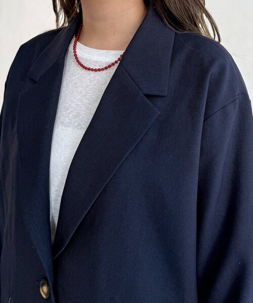 CPCM（シーピーシーエム）の「フェイクレイヤードテーラードジャケット（テーラードジャケット・レディース・ベージュ系その他/ベージュ/ネイビー・FREE）」の18枚目の写真